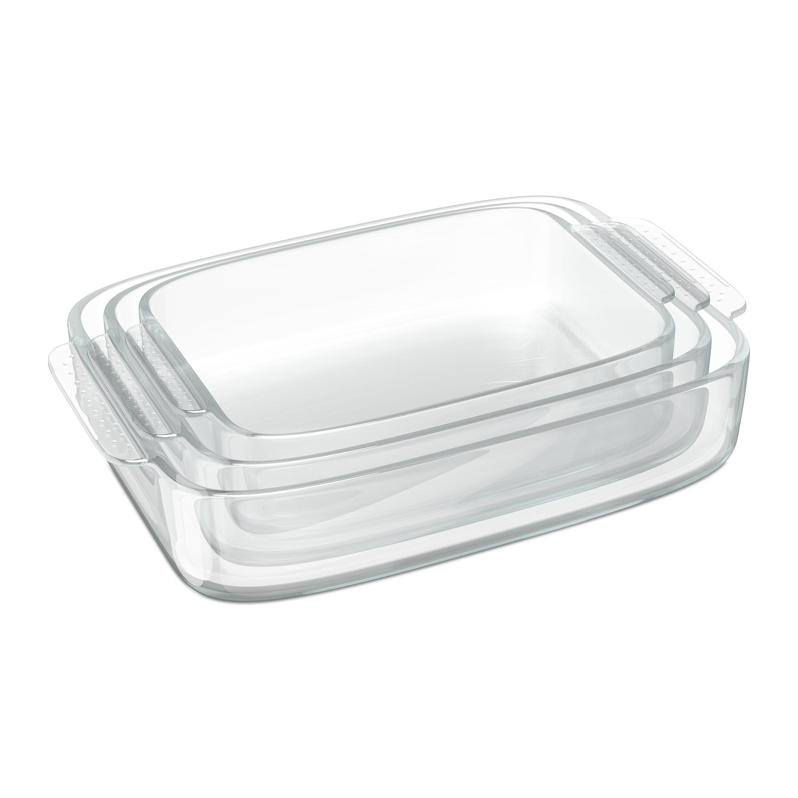 3-DIELNA súprava zapekacích foriem - priehľadné, sklo (38cm) - Relaxdays