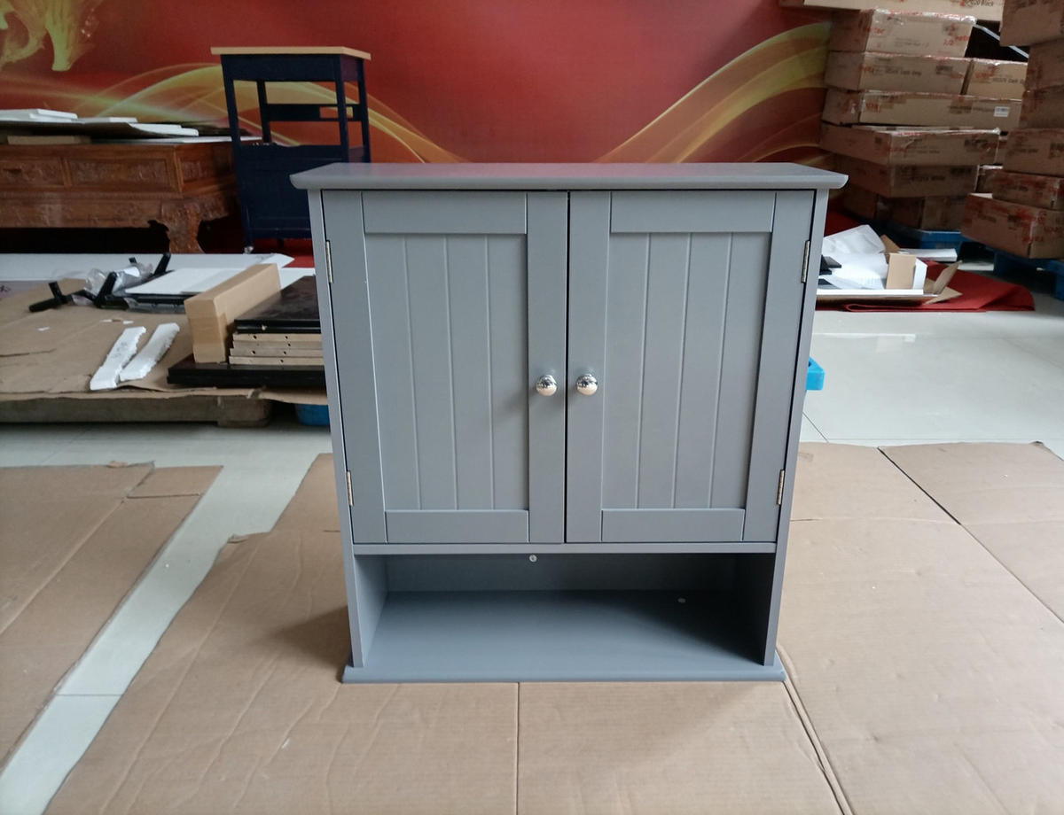 KÜCHENOBERSCHRANK 54,6/19,8/60 cm aus MDF mit verstellbaren Einlegeböden Hellgrau - Hellgrau, Holzwerkstoff (54.6/60/19.8cm) - Modenvie