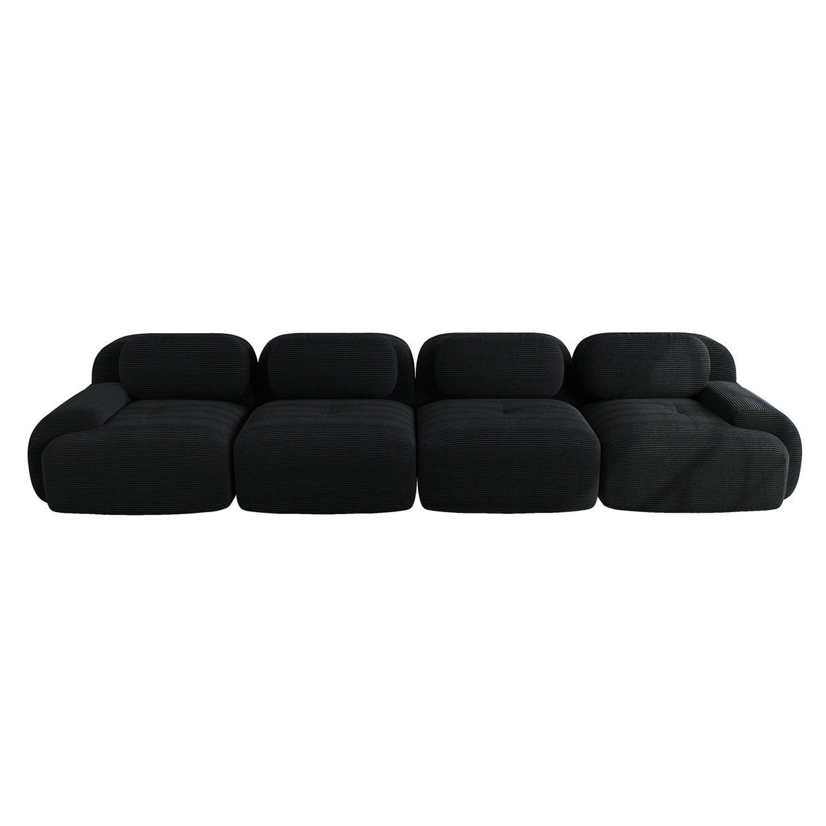 4-SITZER-SOFA DE-34025 modular mit Armlehnen Schwarz - Schwarz, Textil (103/75/388cm) - ComfortXL