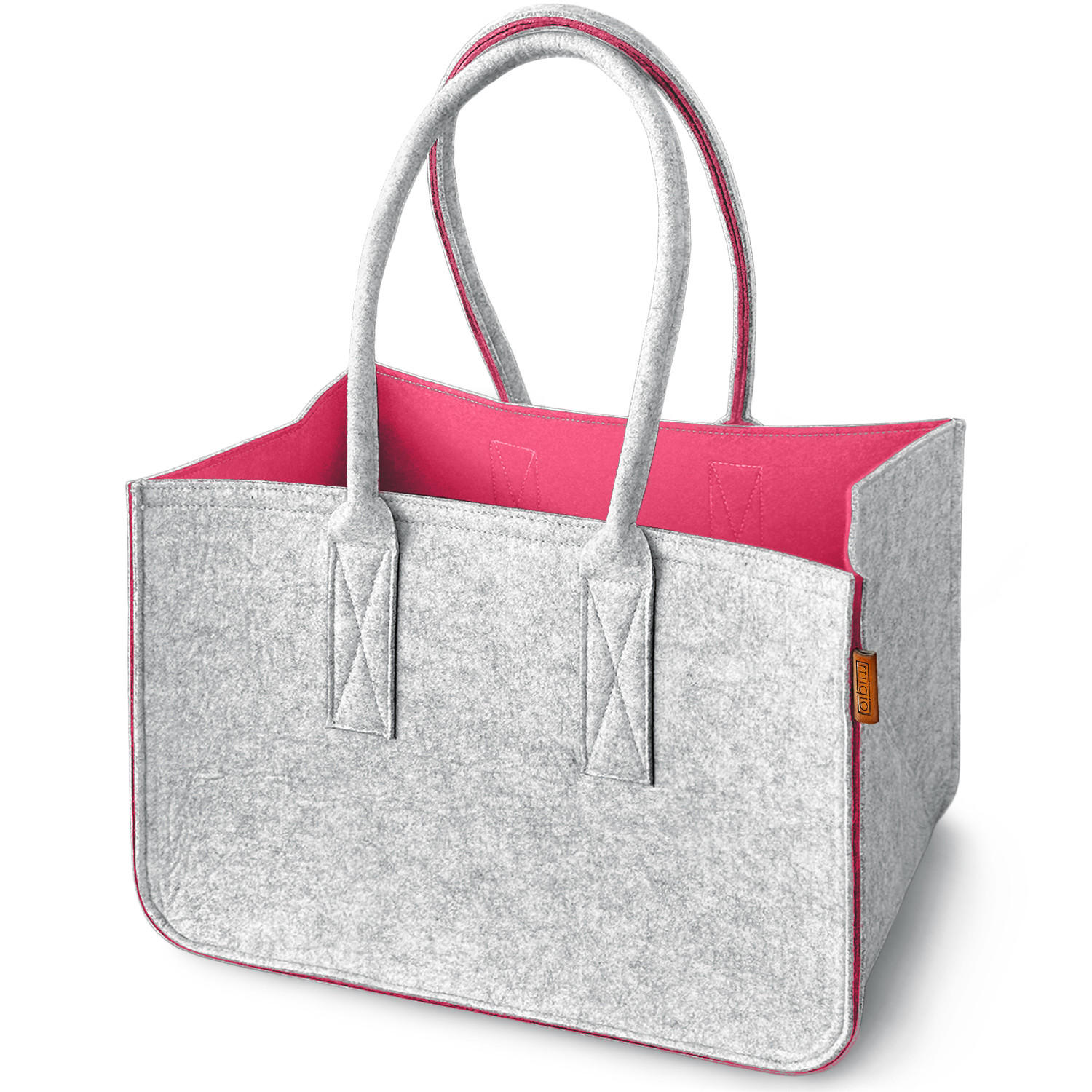 EINKAUFSKORB aus Filz - Hellgrau, Textil (40/27/40cm) - Miqio Design