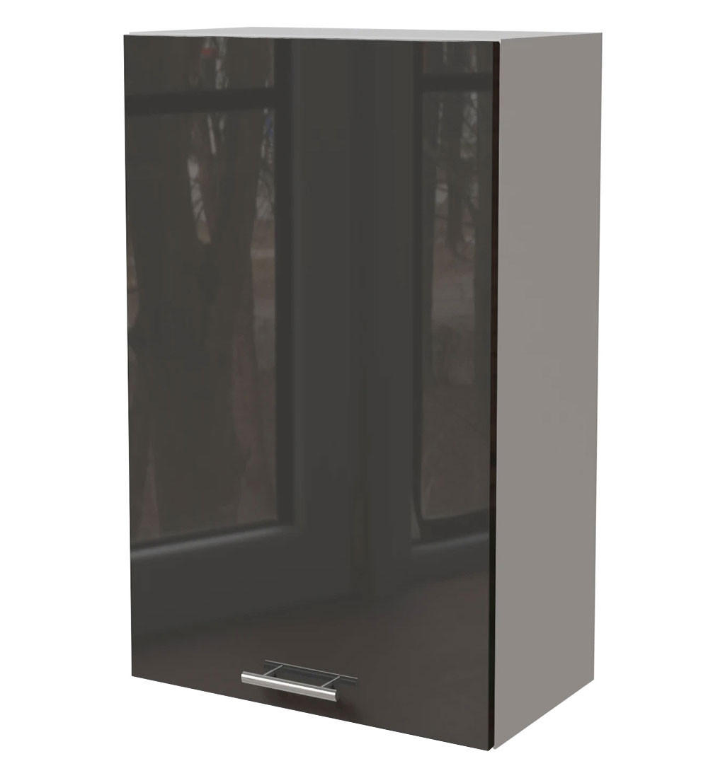 KÜCHENHÄNGESCHRANK Essen W4/60/1 Graphit Hochglanz / Weiß Matt 60 / 32,5 / 96cm - Graphitfarben/Weiß, Holz/Holzwerkstoff (60/96/32.5cm) - Feldmann-Wohnen