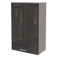 KÜCHENHÄNGESCHRANK Essen W4/60/1 Graphit Hochglanz / Weiß Matt 60 / 32,5 / 96cm - Graphitfarben/Weiß, Holz/Holzwerkstoff (60/96/32.5cm) - Feldmann-Wohnen