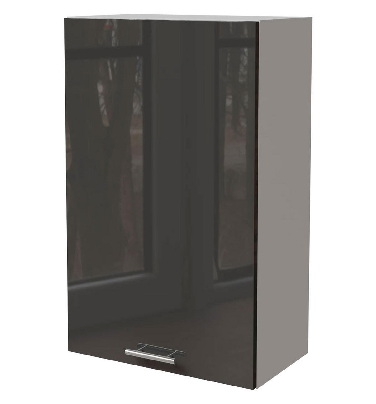 KÜCHENHÄNGESCHRANK Essen W4/60/1 Graphit Hochglanz / Weiß Matt 60 / 32,5 / 96cm - Graphitfarben/Weiß, Holz/Holzwerkstoff (60/96/32.5cm) - Feldmann-Wohnen