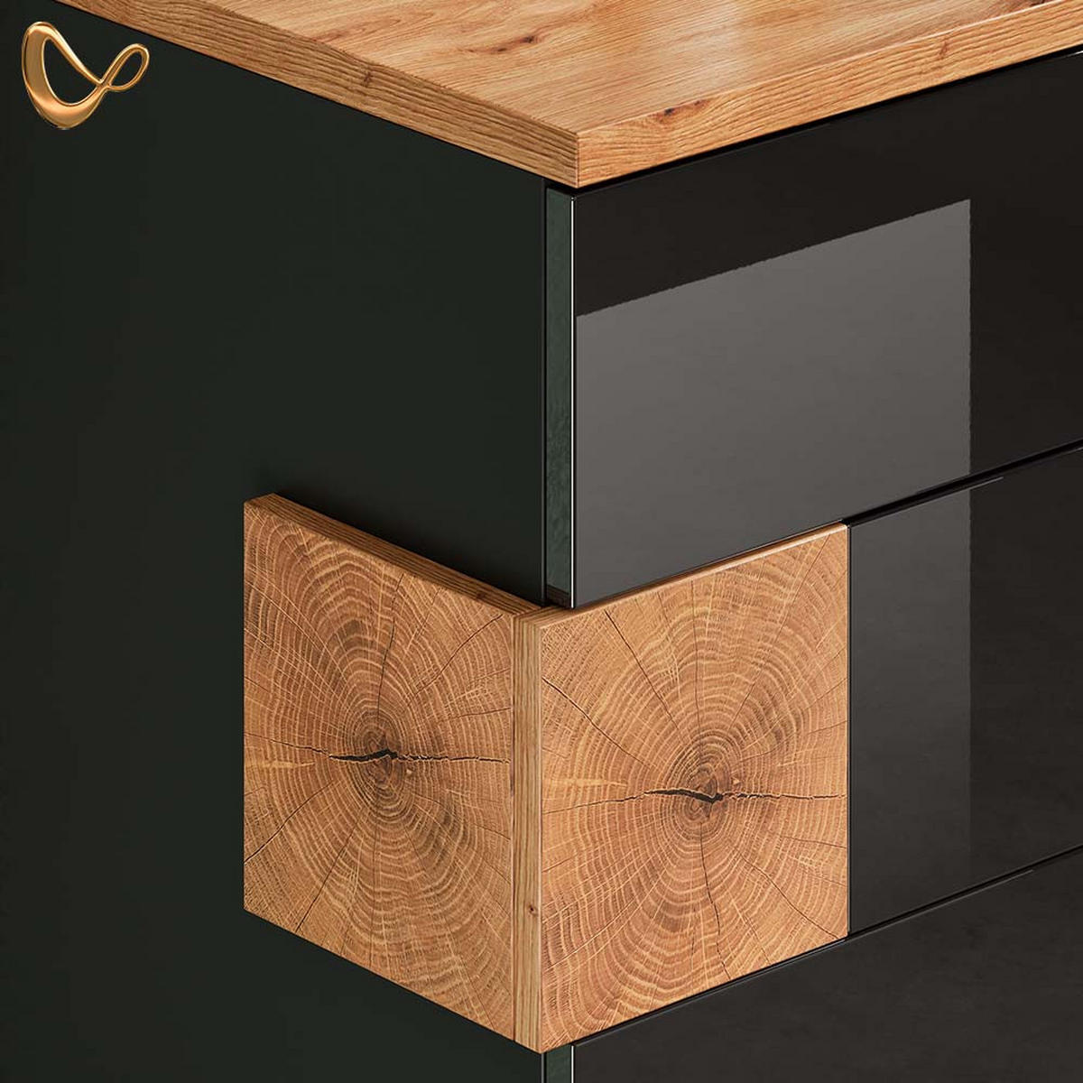 BADMÖBEL-SET Tanaro Anthrazit 3 Teile - Anthrazit/Eiche Artisan, Holzwerkstoff (73/64/37cm) - Livinity®