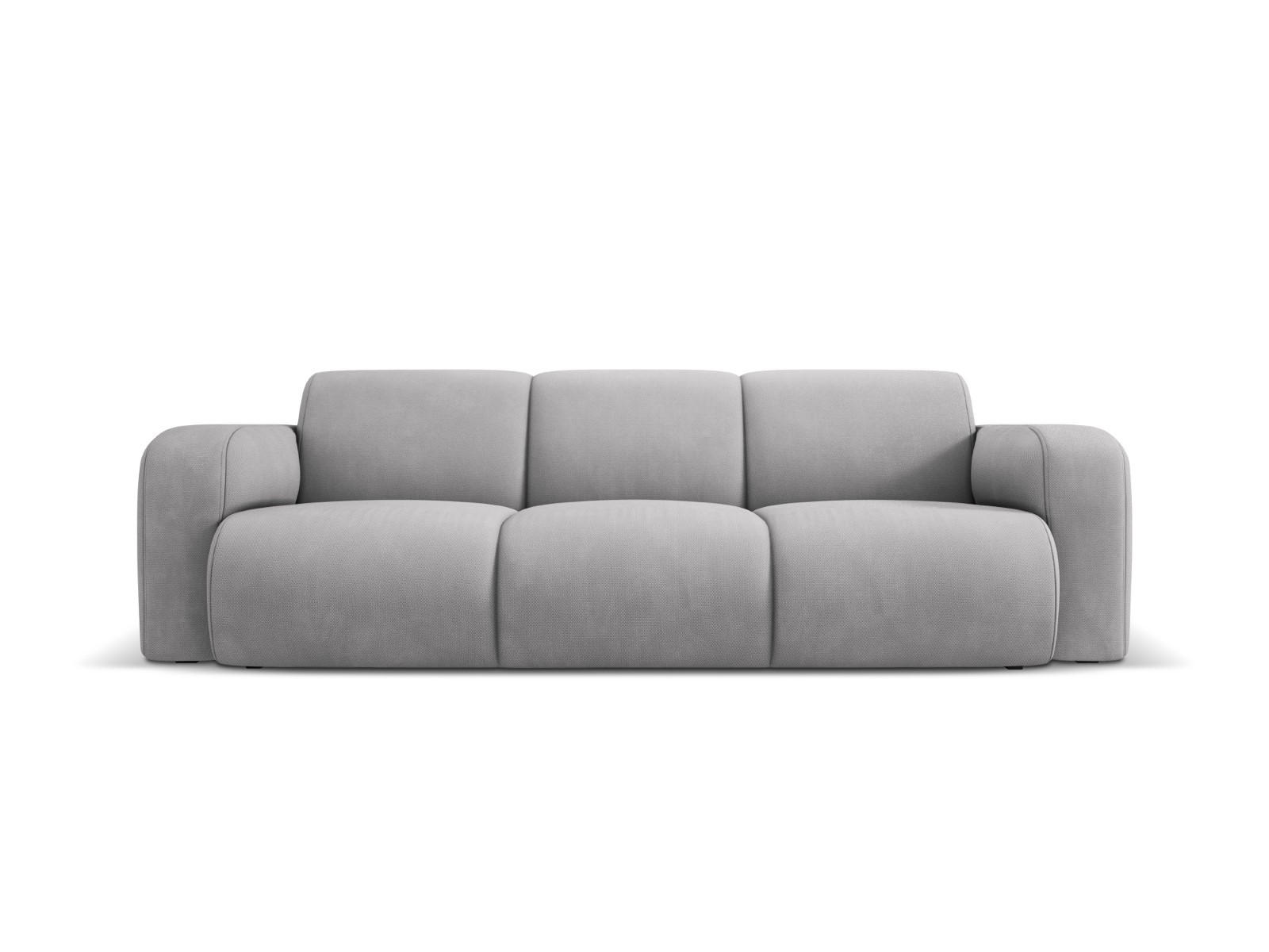 SOFA Molino aus strukturiertem Stoff hellgrau 3 Sitzplätze - Hellgrau, Textil (95/72/235cm) - Micadoni
