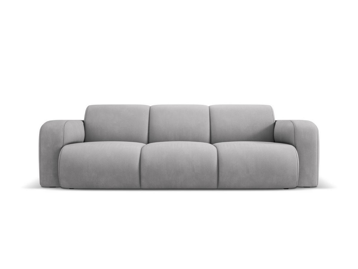 SOFA Molino aus strukturiertem Stoff hellgrau 3 Sitzplätze - Hellgrau, Textil (95/72/235cm) - Micadoni