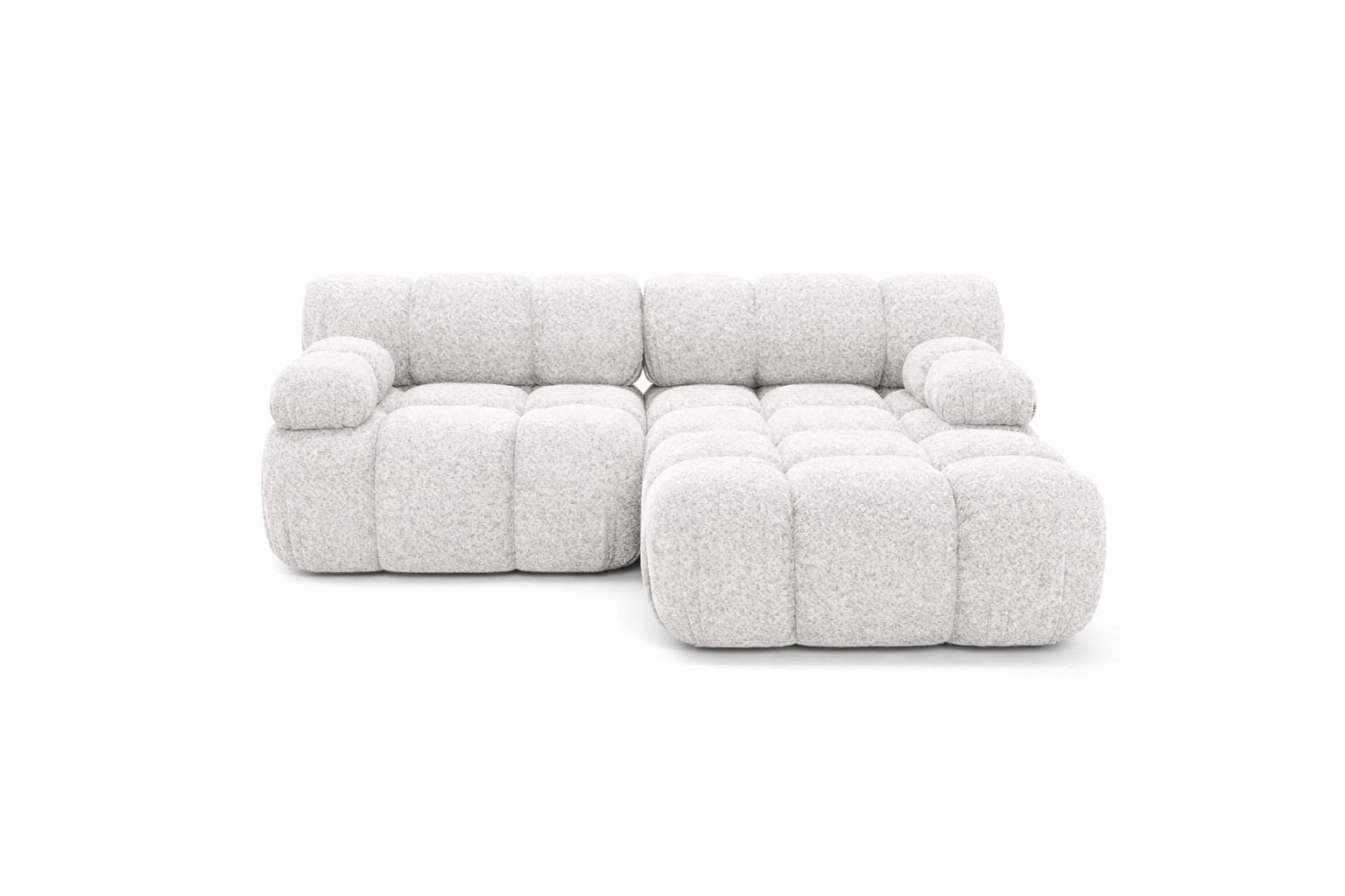 CHAISELONGUE Modular, Veloursstoff Salvador, Olive, Rechts, Selia - Ecru/Olivgrün, Holz (190/160cm) - Kaiser Möbel