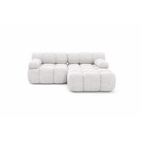 CHAISELONGUE Modular, Veloursstoff Salvador, Olive, Rechts, Selia - Ecru/Olivgrün, Holz (190/160cm) - Kaiser Möbel