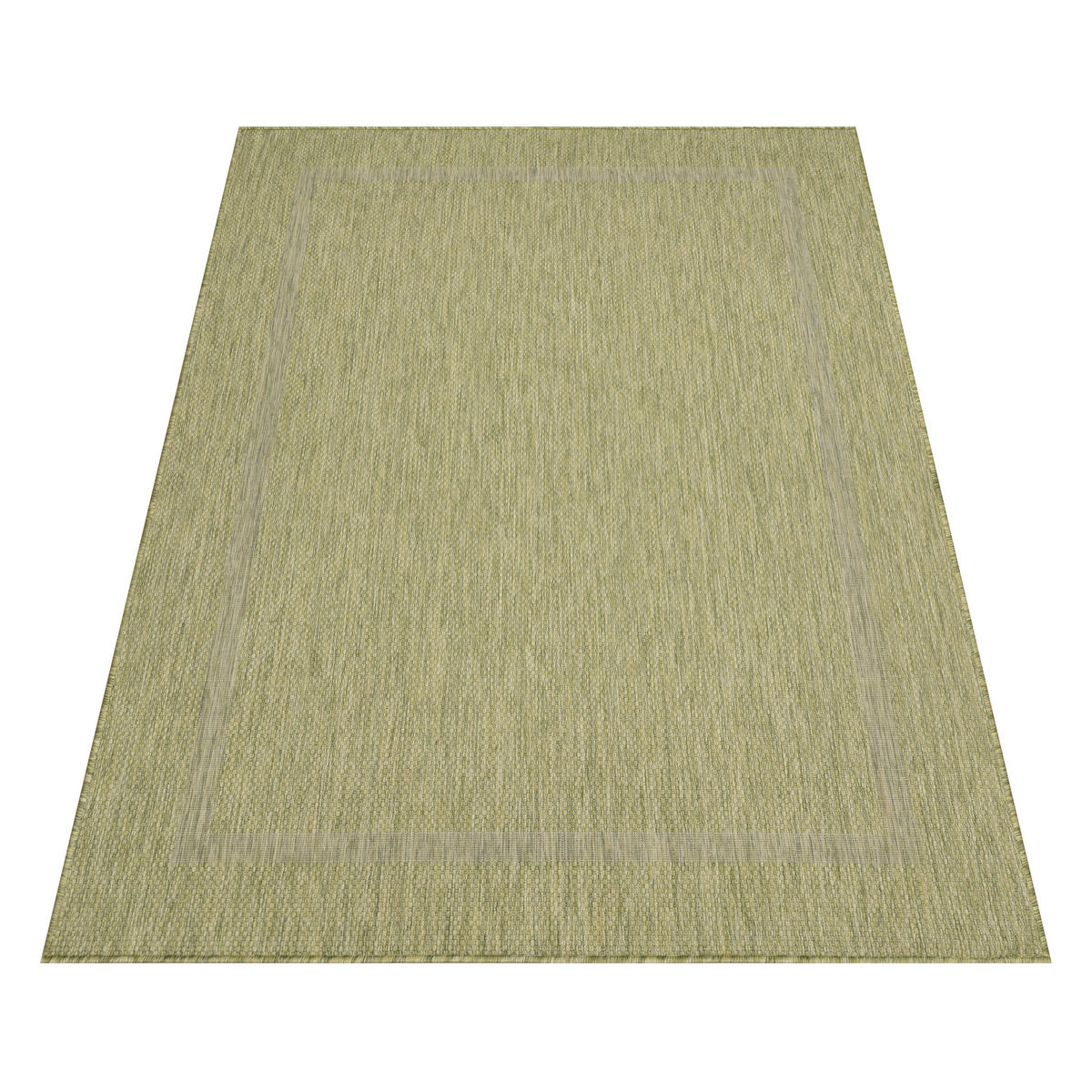 TEPPICH Outdoor Flachgewebe Uni-Design Polypropylen Balkon Grün Läufer 80x150 - Grün, Textil (80/150cm) - KADIMA DESIGN