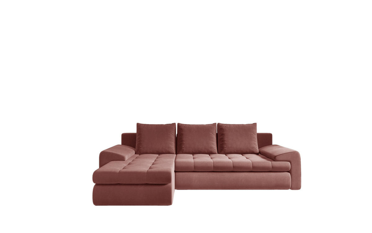 ECKSOFA TOMI Castel Korallenfarbe Links - Koralle, Holz (150/237cm) - Kaiser Möbel
