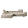 ECKSOFA Stevil Graubeige Velours - Greige/Silberfarben, Textil/Metall (275/203cm) - Selsey