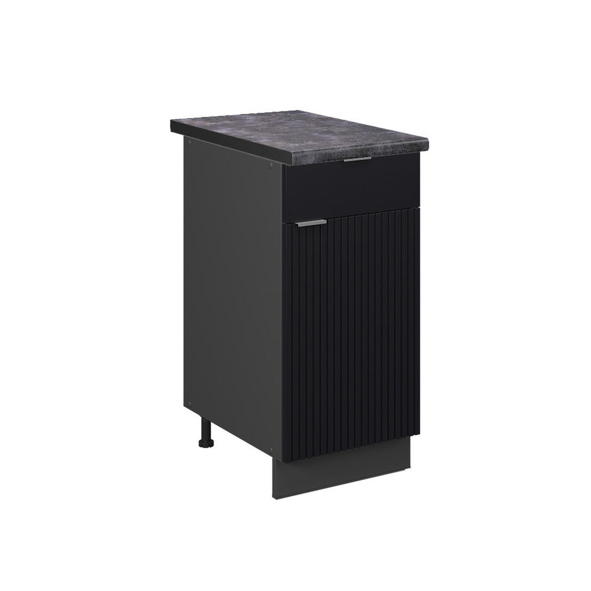 KÜCHENUNTERSCHRANK Fame-Line, Schwarz gestreift, 40 cm, AP Anthrazit - Anthrazit/Schwarz, Holzwerkstoff (40/82/60cm) - Vicco