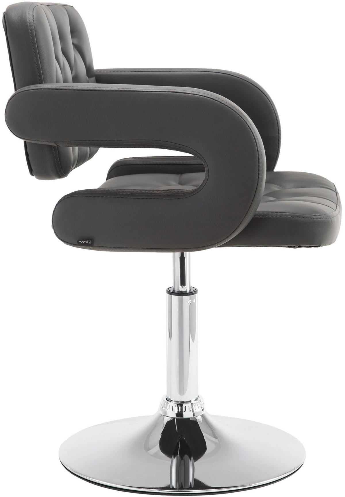 SESSEL Lederlook grau - Chromfarben/Grau, Textil/Metall (62/76/55cm) - CLP