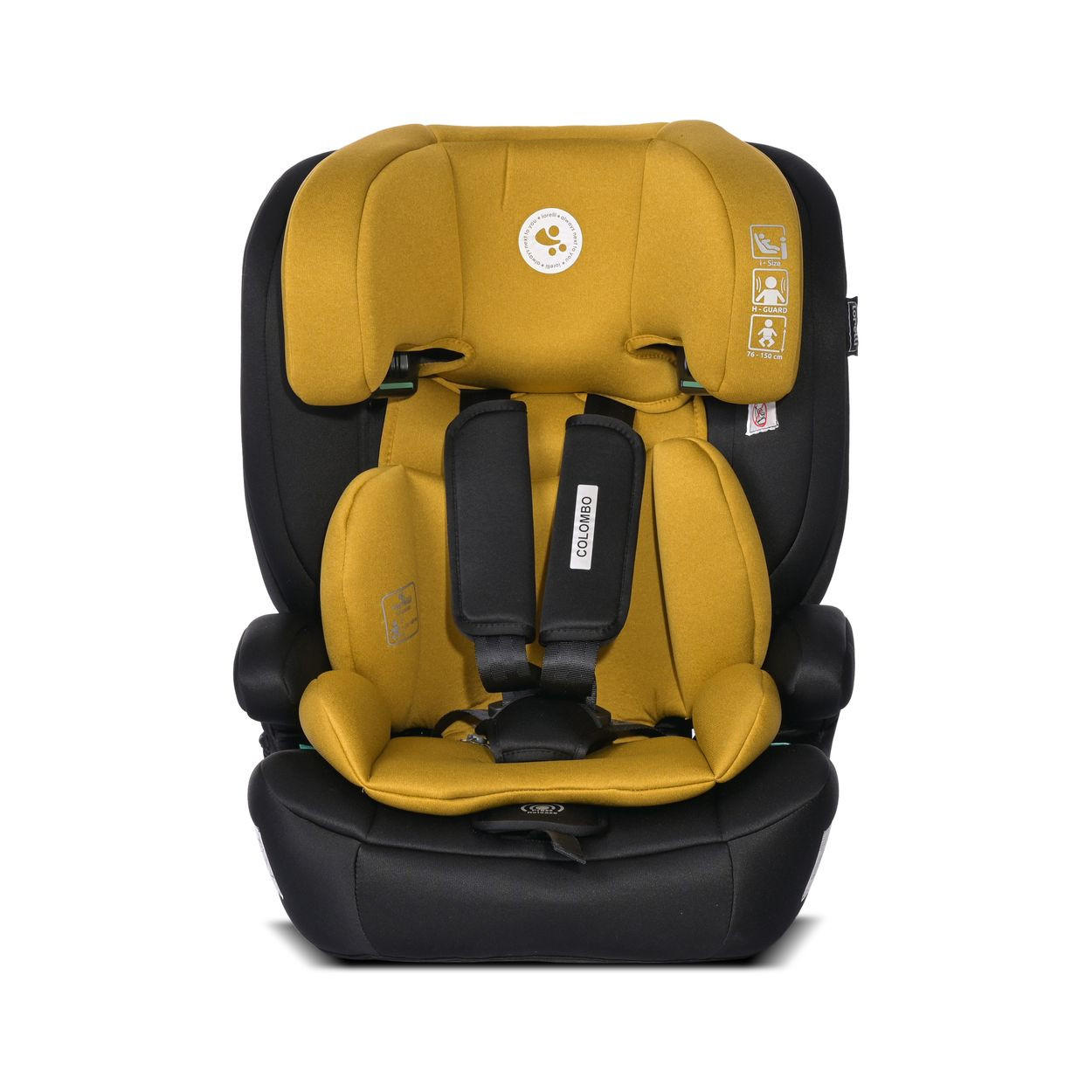 KINDERSITZ Colombo i-Size gelb (76-150 cm) Kopfstütze verstellbar, SPS-System - Gelb, Kunststoff (47/58/50cm) - Lorelli