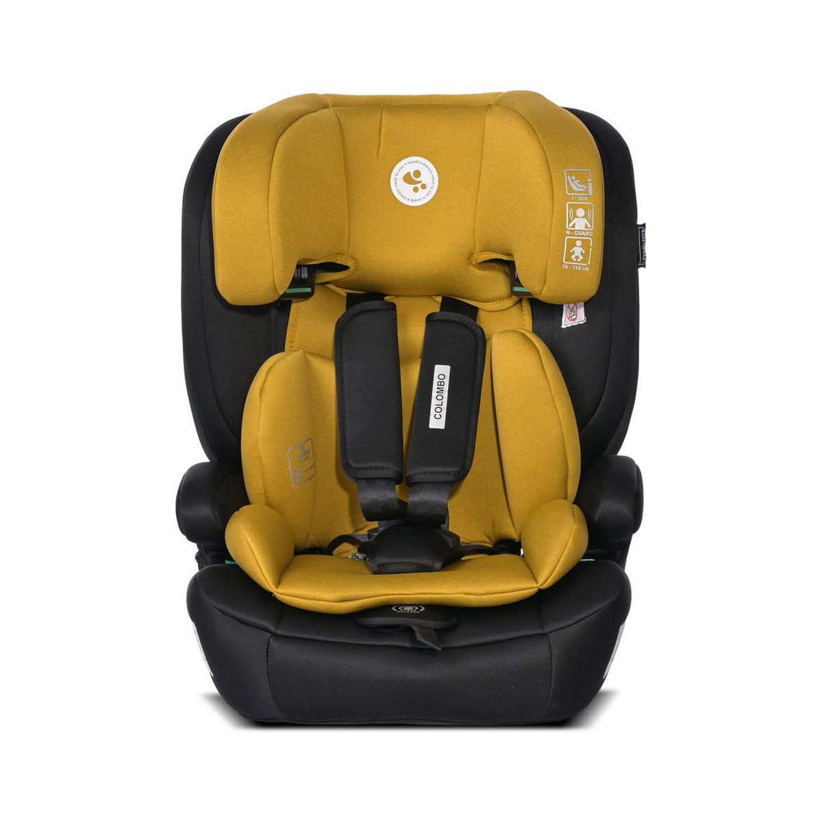 KINDERSITZ Colombo i-Size gelb (76-150 cm) Kopfstütze verstellbar, SPS-System - Gelb, Kunststoff (47/58/50cm) - Lorelli