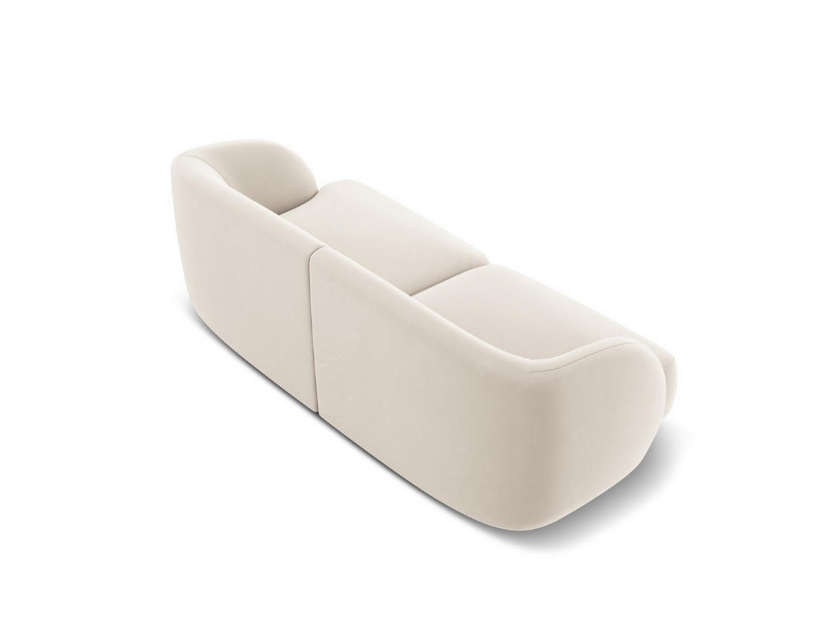 SOFA Miley aus Samt leichtes beige 2 Sitzplätze - Beige, Textil (90/70/180cm) - Micadoni