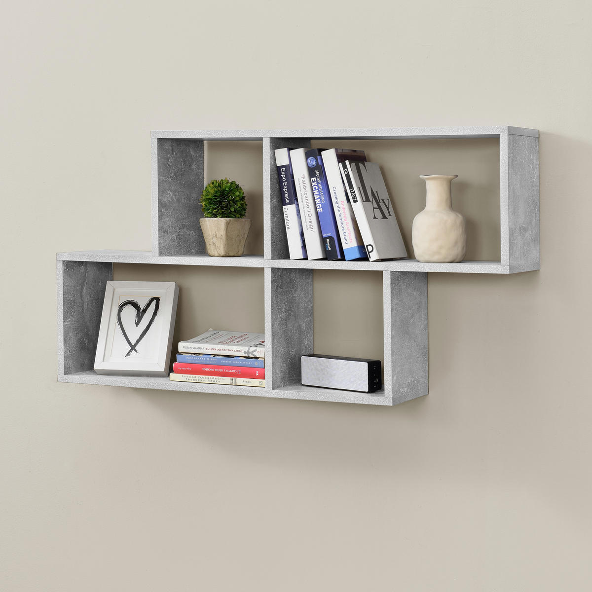 WANDREGAL Bryne - Grau, Holzwerkstoff (100/53/19.5cm) - [en.casa]