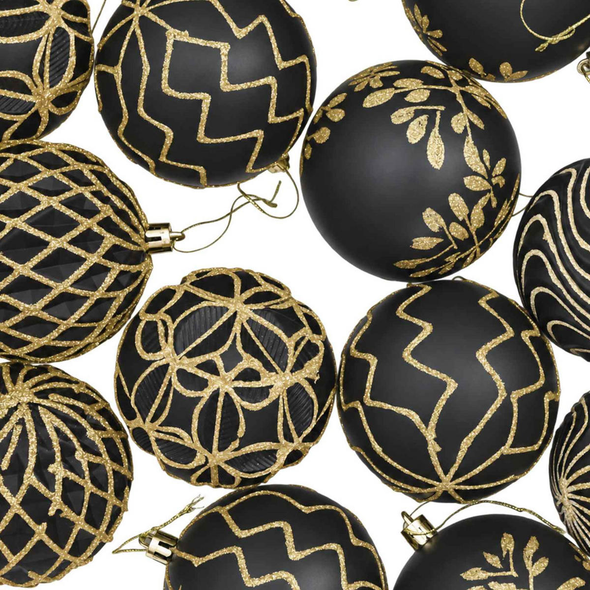 WEIHNACHTSKUGELSET XL 18 -teilig 8 cm Schwarz Polystyrol - Schwarz, Kunststoff (8/8/8cm) - vidaXL
