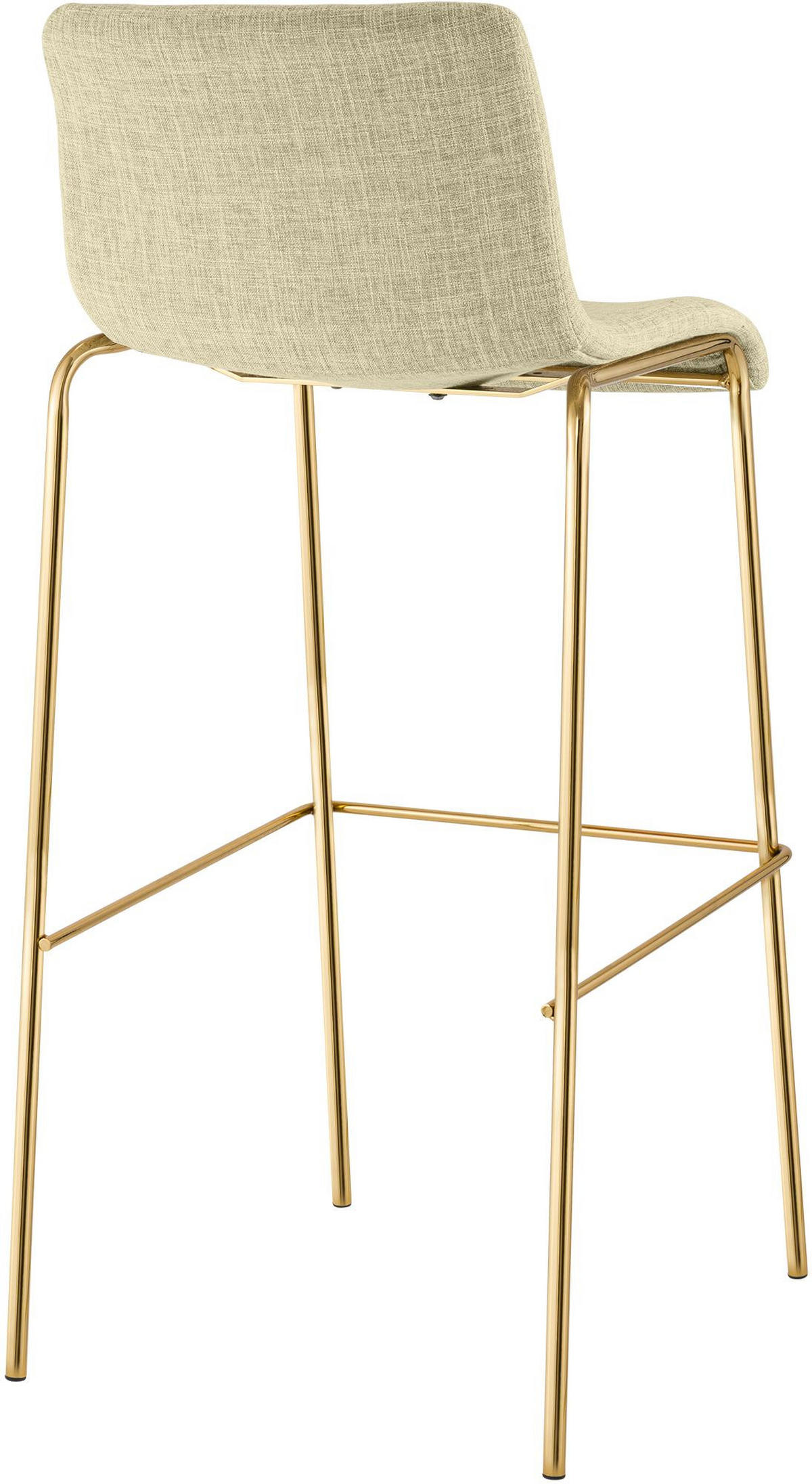 BARHOCKER Stoff Creme - Goldfarben/Creme, Textil/Metall (43/100/48cm) - CLP