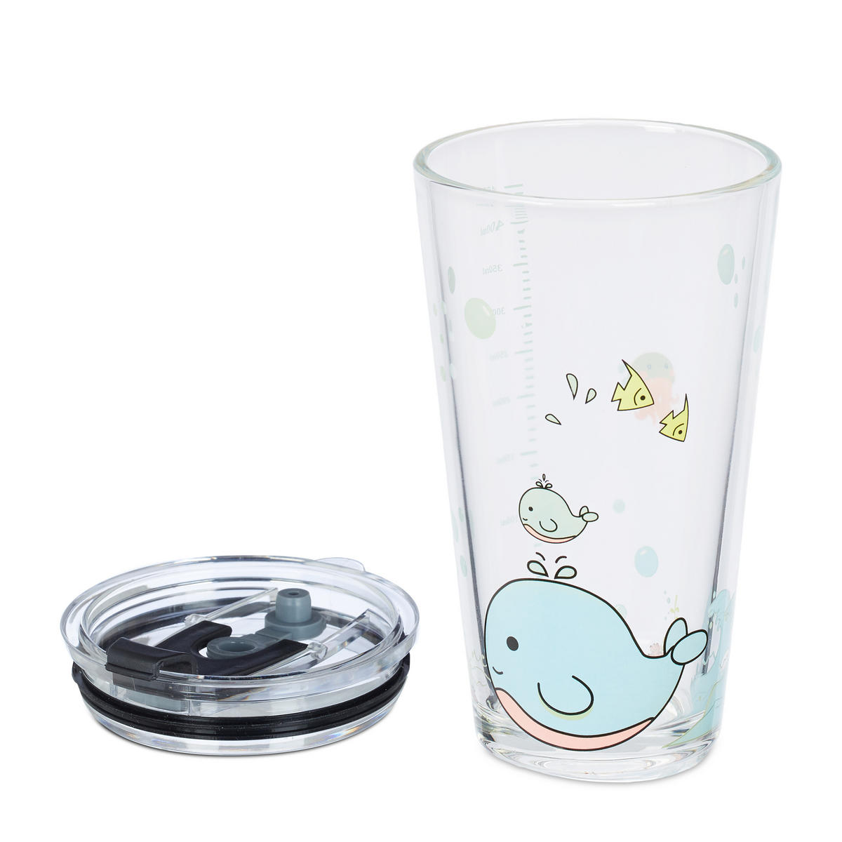 GLAS Transparent turkos rosa 4-pack valmotiv - Transparent, Glas/Plast (1.8L) - Relaxdays