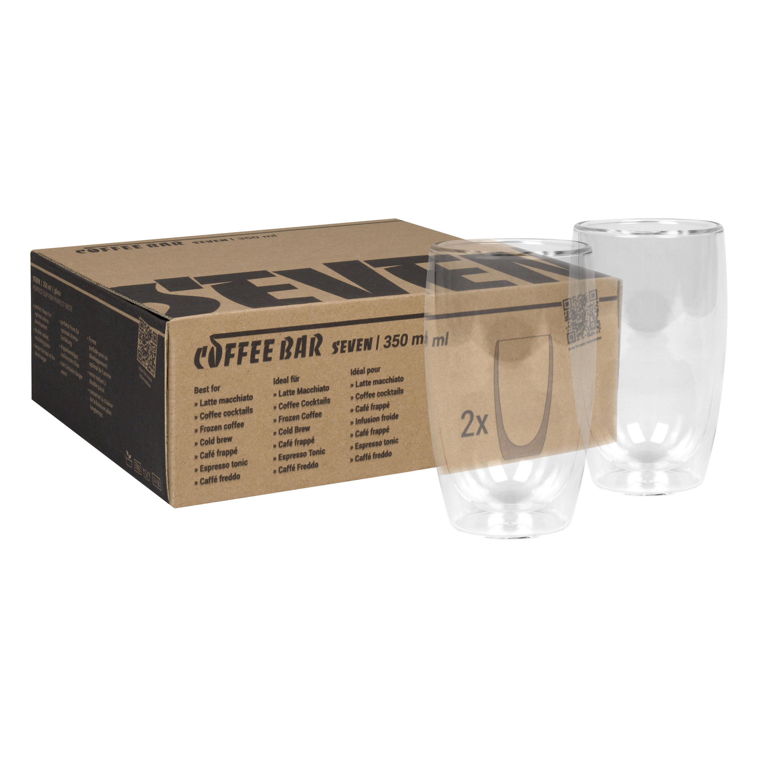 GLÄSER Latte Macchiato 2er Set Coffee Bar SEVEN - Naturfarben, Glas - Könitz