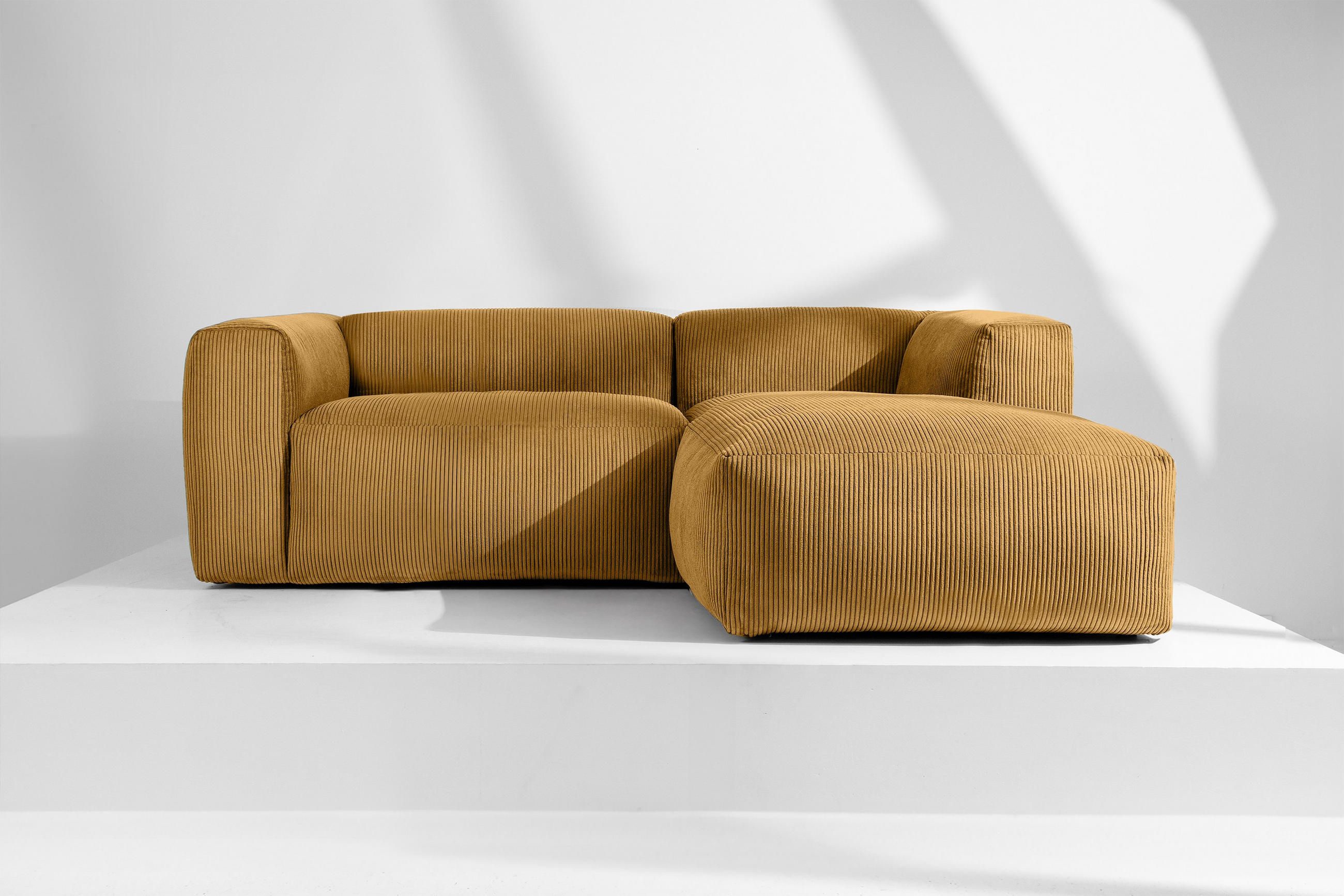 Thumbnail - Konsimo® Eckmodulsofa-Rechts, Gelb, Textil, L-Form,Freiform, 237x180 cm, Wohnzimmer, Sofas & Couches, Wohnlandschaften, ...