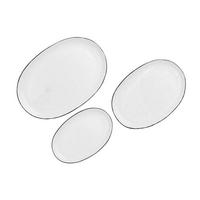 SERVIERPLATTEN Pure - 3er-Set - Schneeweiß - Weiß, Keramik (1/1/1cm) - Björn