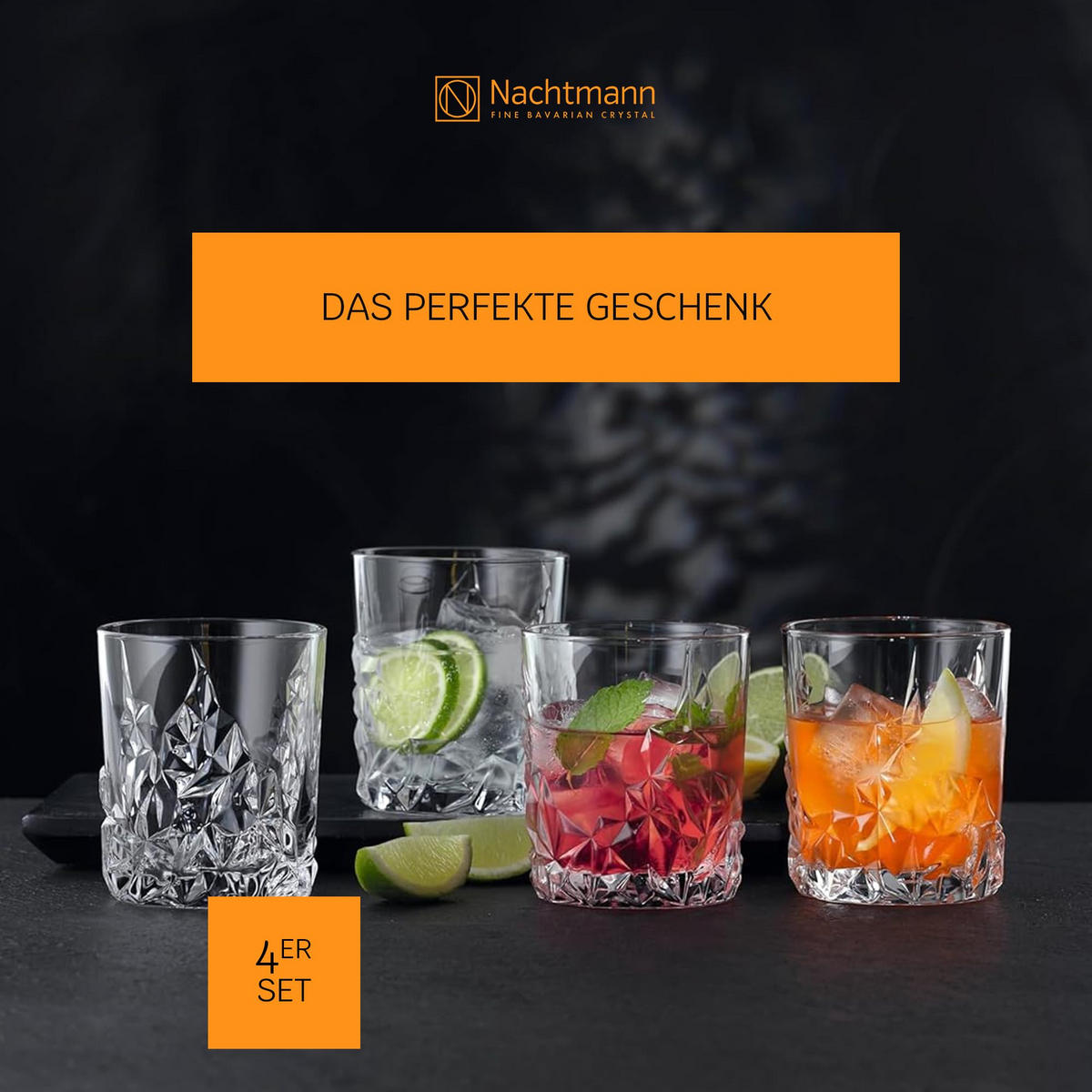 WHISKYGLÄSER Sculpture transparent 340 ml 4er Set - Transparent, Glas (0.34L) - Nachtmann