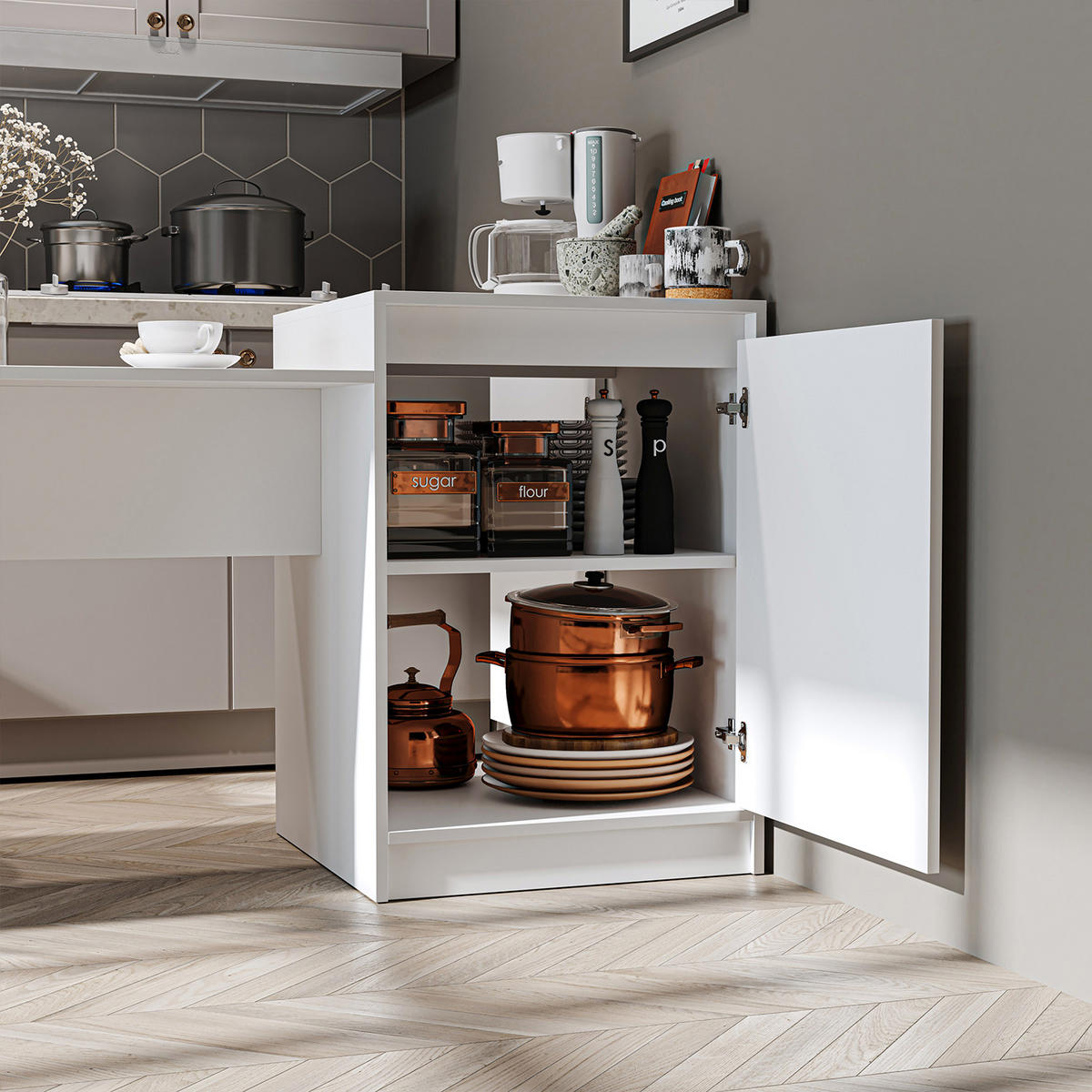 KÜCHENINSEL MILANO - Weiß, Holzwerkstoff (160/85/60cm) - Roomart