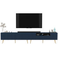 TV-LOWBOARD 2er-Set Elpis2 Marineblau mit goldenen Metallbeinen150 cm - Blau/Goldfarben, Holzwerkstoff (300/60.5/36.5cm) - Meble Lindner