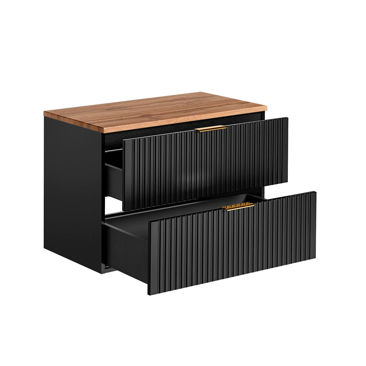 WASCHTISCHUNTERSCHRANK 80.6cm Adriel Schwarz - Schwarz, Holzwerkstoff (80.6/59/46cm) - Petits-meubles