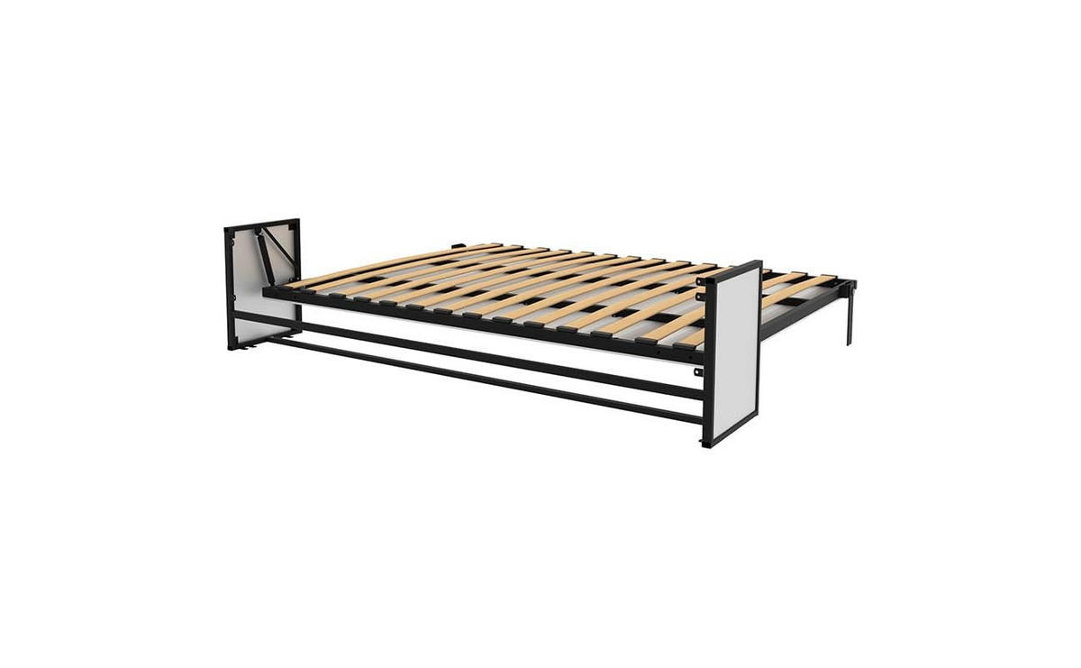 SCHRANKBETT Morphy Studio Modulares SizeFlex- und TypeFlex-System - 160x200, Horizontal - Schwarz, Metall (200/160cm) - WallBedKing