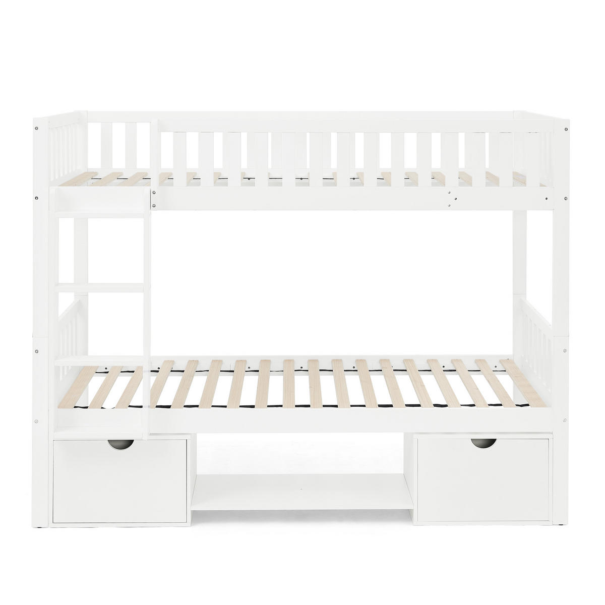 ETAGENBETT 2-in-1 90x200 cm Massivholz White 4-tlg. - Weiß, Holz (90/200cm) - Meubliv