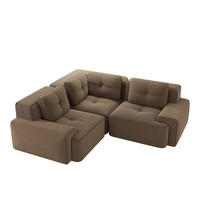 ECKSOFA DE-34221 modularer Tiefsitz Braun - Braun, Textil (104/177cm) - ComfortXL