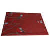 PLATZSET Beeren Vögel Baumwolle marsala 45/35 cm - Rot, Textil (35/45cm) - beties Heimtextil