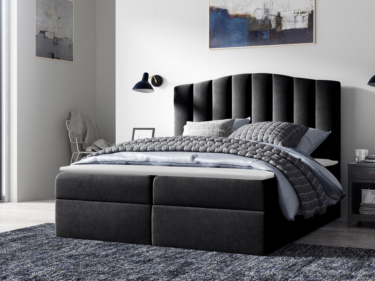 BOXBETT Lindos - Schwarz, Holz (140/200cm) - MIRJAN24