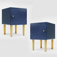 NACHTTISCH Marineblau 35/35/50 cm 2er-Set - Dunkelblau, Holz (35/50/35cm) - PANGIVO