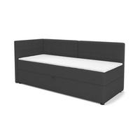 BOXBETT MILA 90/200 in Cord/Velours Anthrazit H3 links - Anthrazit, Holz/Holzwerkstoff (90/200cm) - Deine Möbel 24