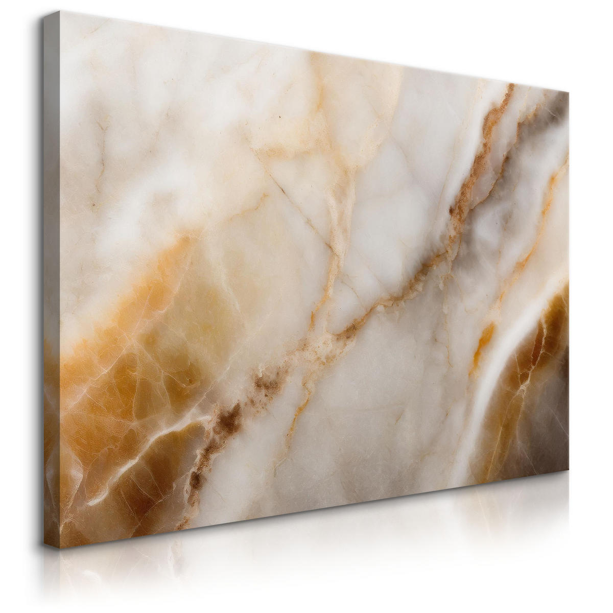 LEINWANDBILD Abstraktion MARMOR Moderne Muster für Büro 70/50 cm - Beige/Weiß, Textil (70/50cm) - Muralo