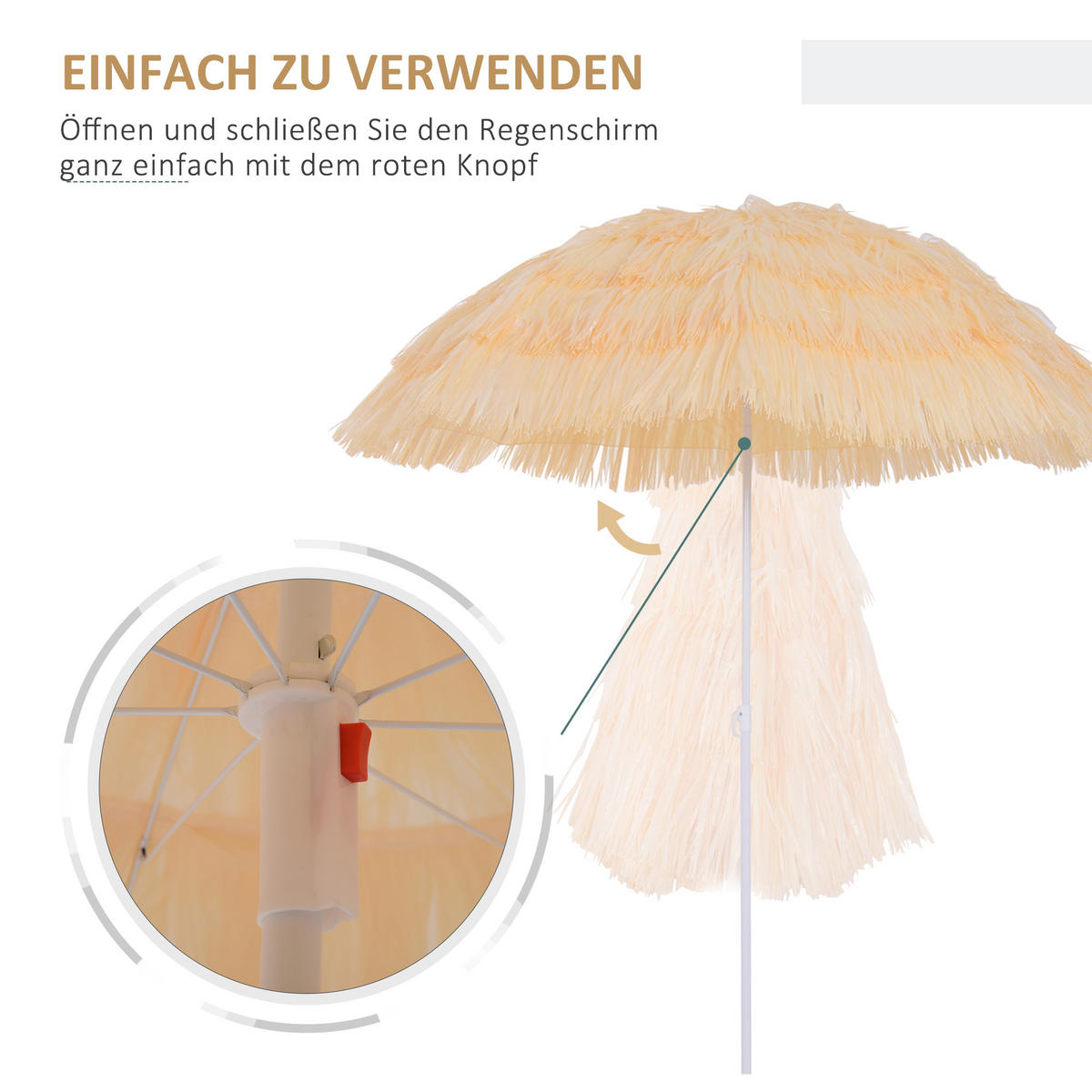 SONNENSCHIRM, Metall, Beige - Beige, Metall (160/160cm) - Outsunny
