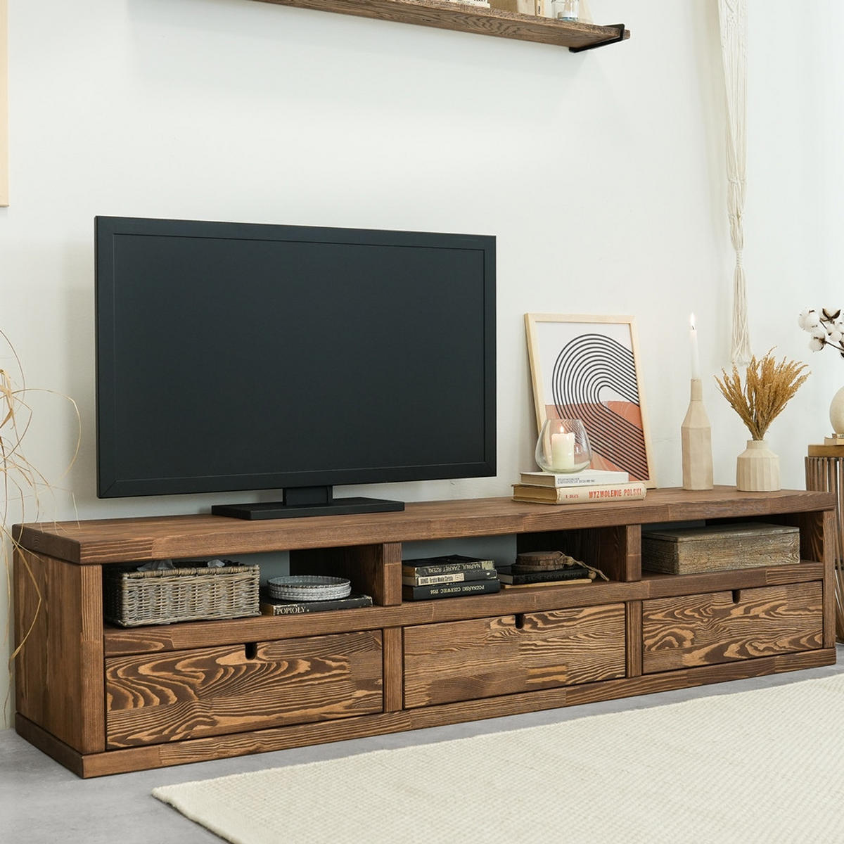TV-SCHRANK aus Massivholz MARIKA 1 - Dunkelbraun, Holz (180/40/40cm) - Seart