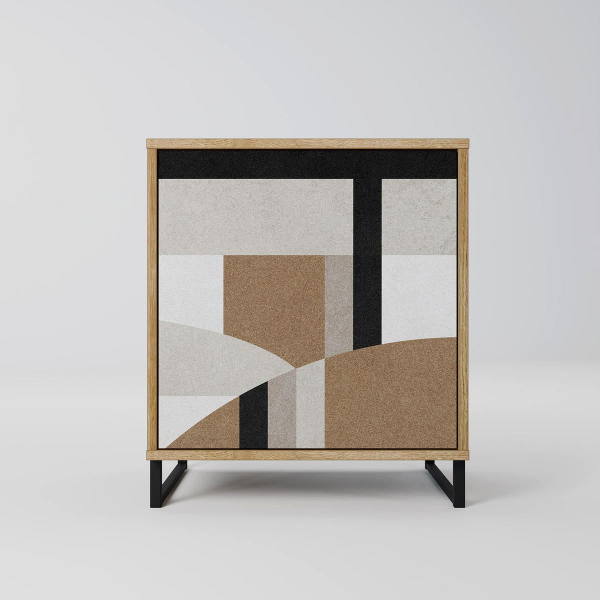 SIDEBOARD DELICATE MEMENTO, Eichefarben, 57,5x42x57,5 cm, Ohne Füße - Eichefarben/Multicolor, Holzwerkstoff (57.5/57.5/42cm) - SpaceRebels
