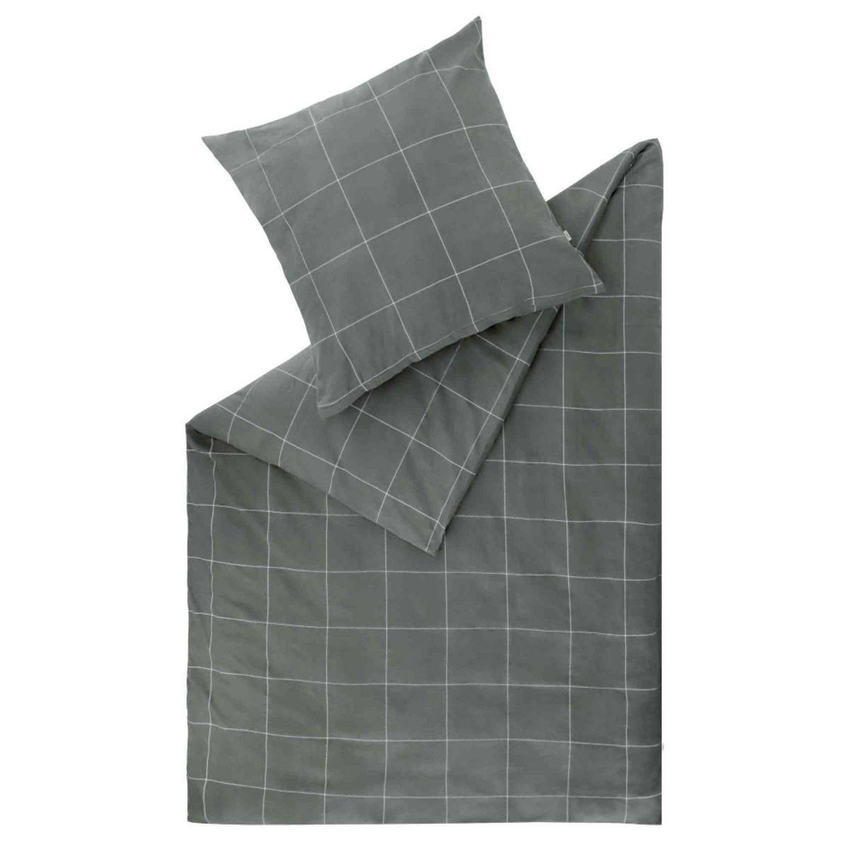 FLANELL BETTWÄSCHE CHECK - Grau, Textil (155/220cm) - Esprit