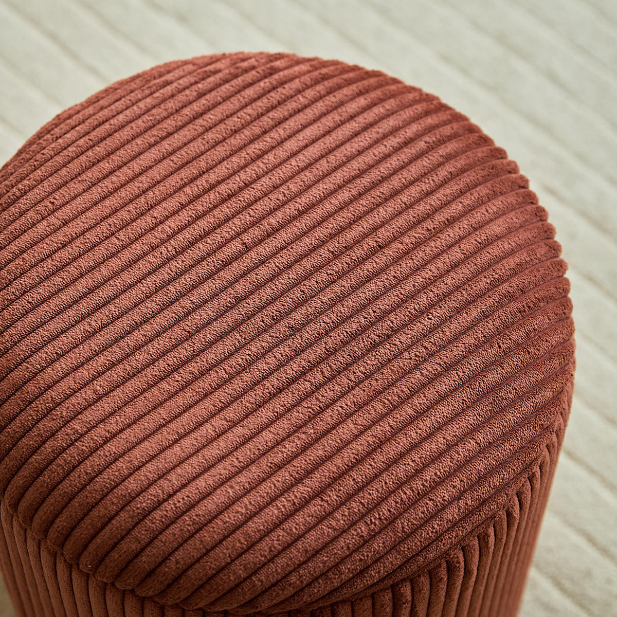 POUF Kord Terracotta 3er Set - Rot, Textil (37/42/37cm) - Nordlys