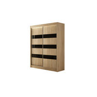 KLEIDERSCHRANK SOLTI mit LED - 120 cm - Sonoma Eiche|Schwarz - Schwarz/Sonoma Eiche, Holzwerkstoff (120/215/61cm) - ALTDECOR