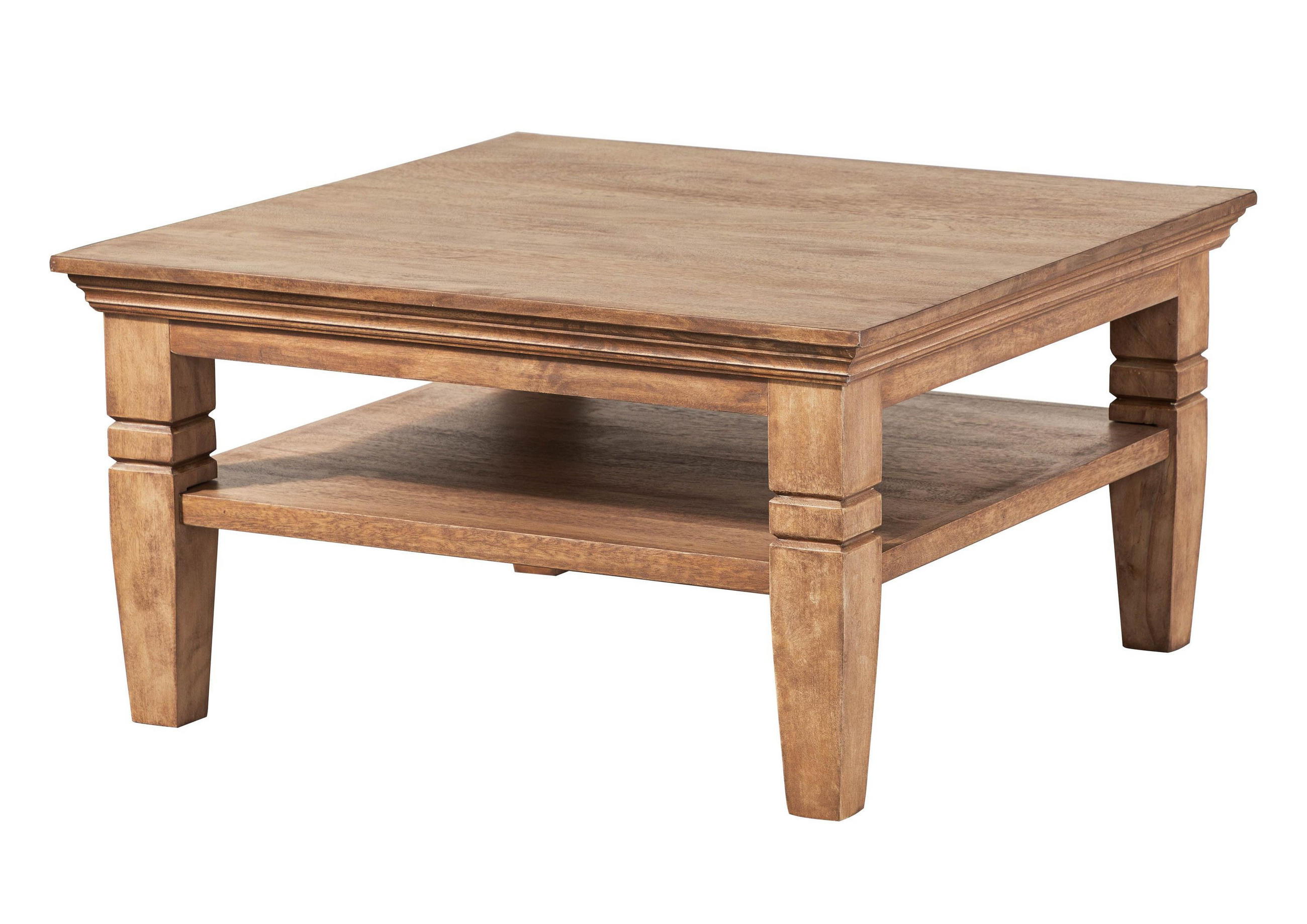COUCHTISCH Mango 85x85x45 beige geölt TOULOUSE #12 - Beige, Holzwerkstoff (85/85/45cm) - Massivmoebel24