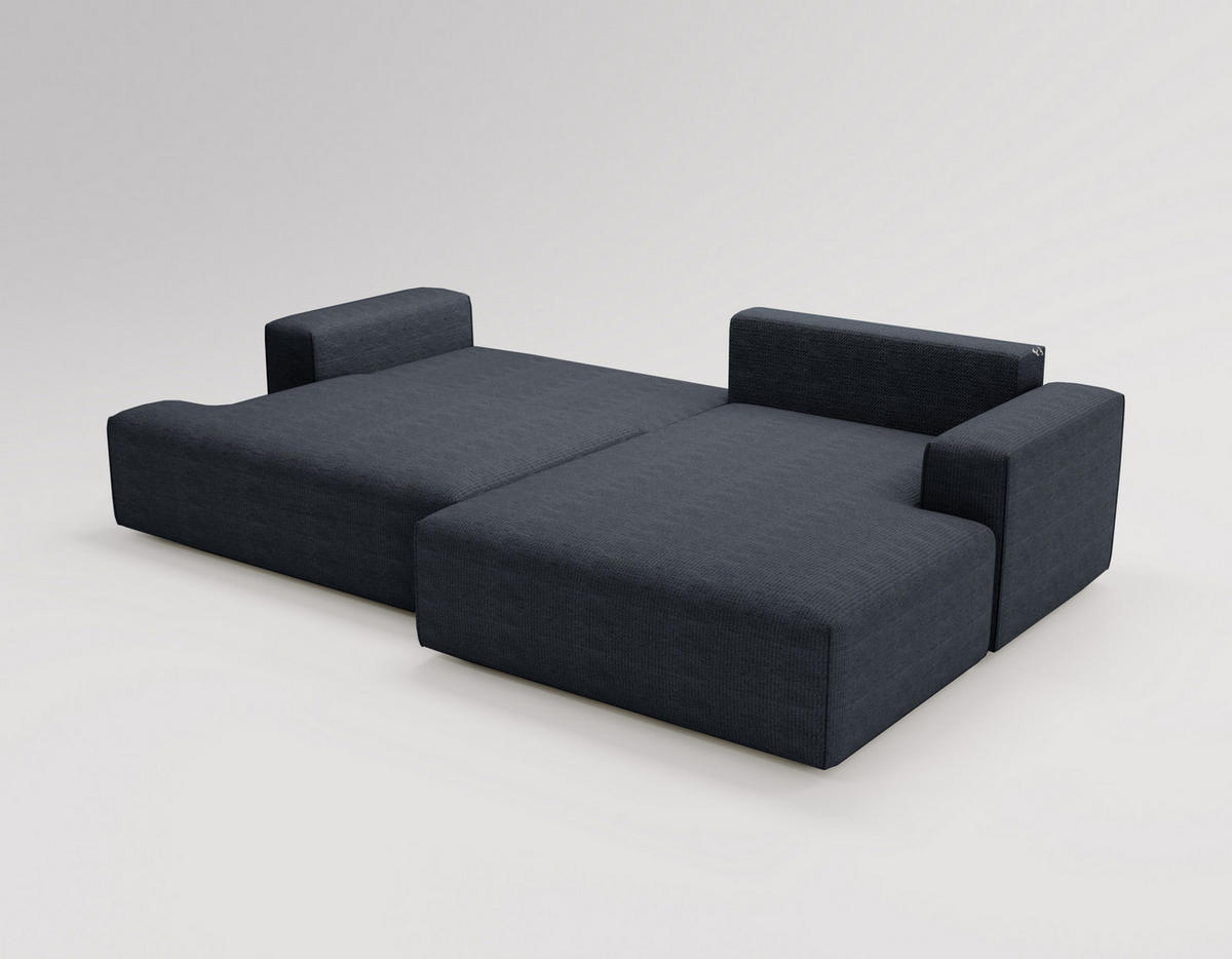 ECKSOFA L-Form 270 cm Boston mit Bettkasten, Schlaffunktion, Rechts, Schwarz - Schwarz, Holz (270/165cm) - Emporius