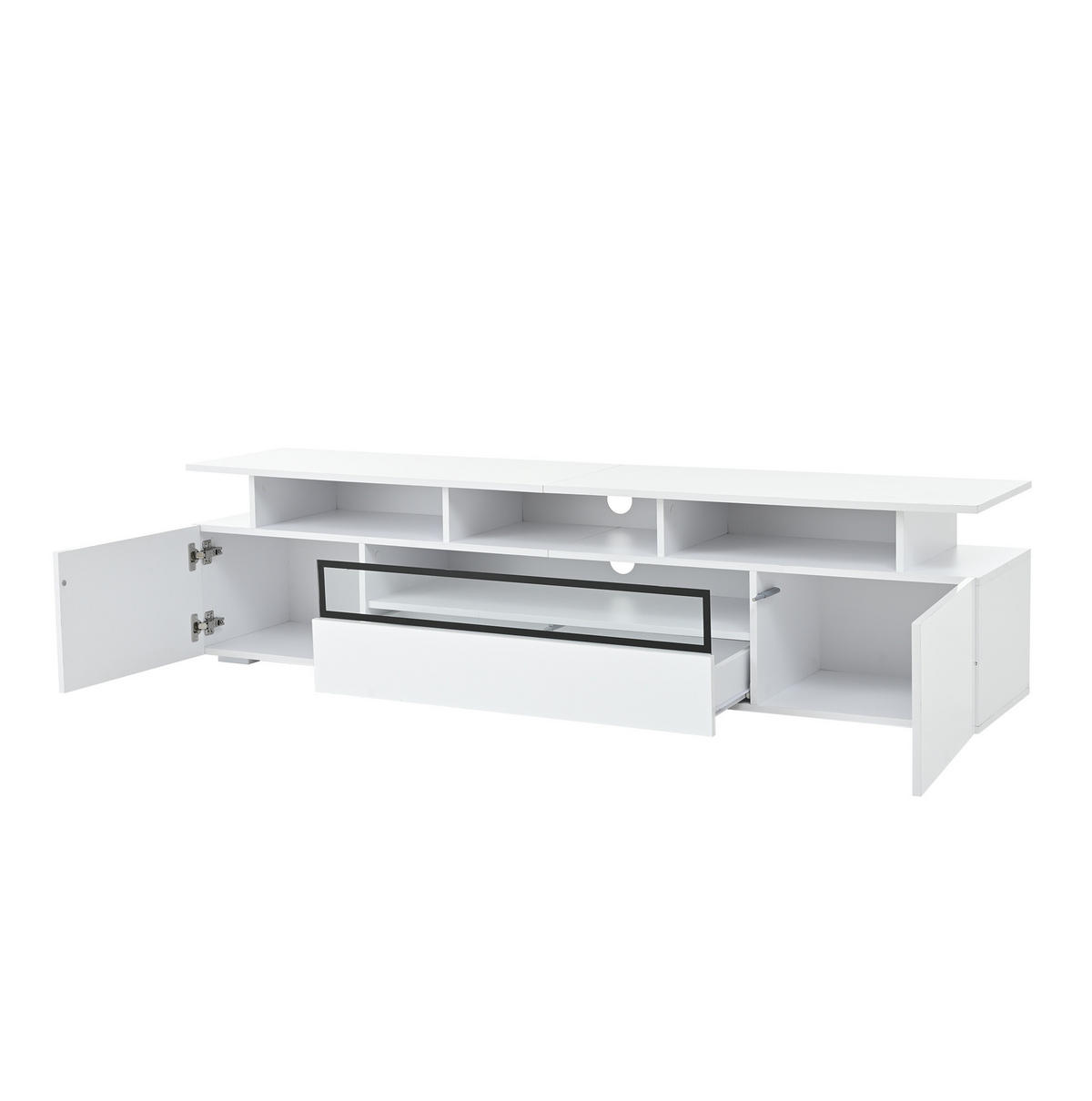 TV-ELEMENT mit LED 180 x 38 x 45 cm Hochglanz Weiß - Weiß, Holzwerkstoff (38/45/180cm) - Beauniv