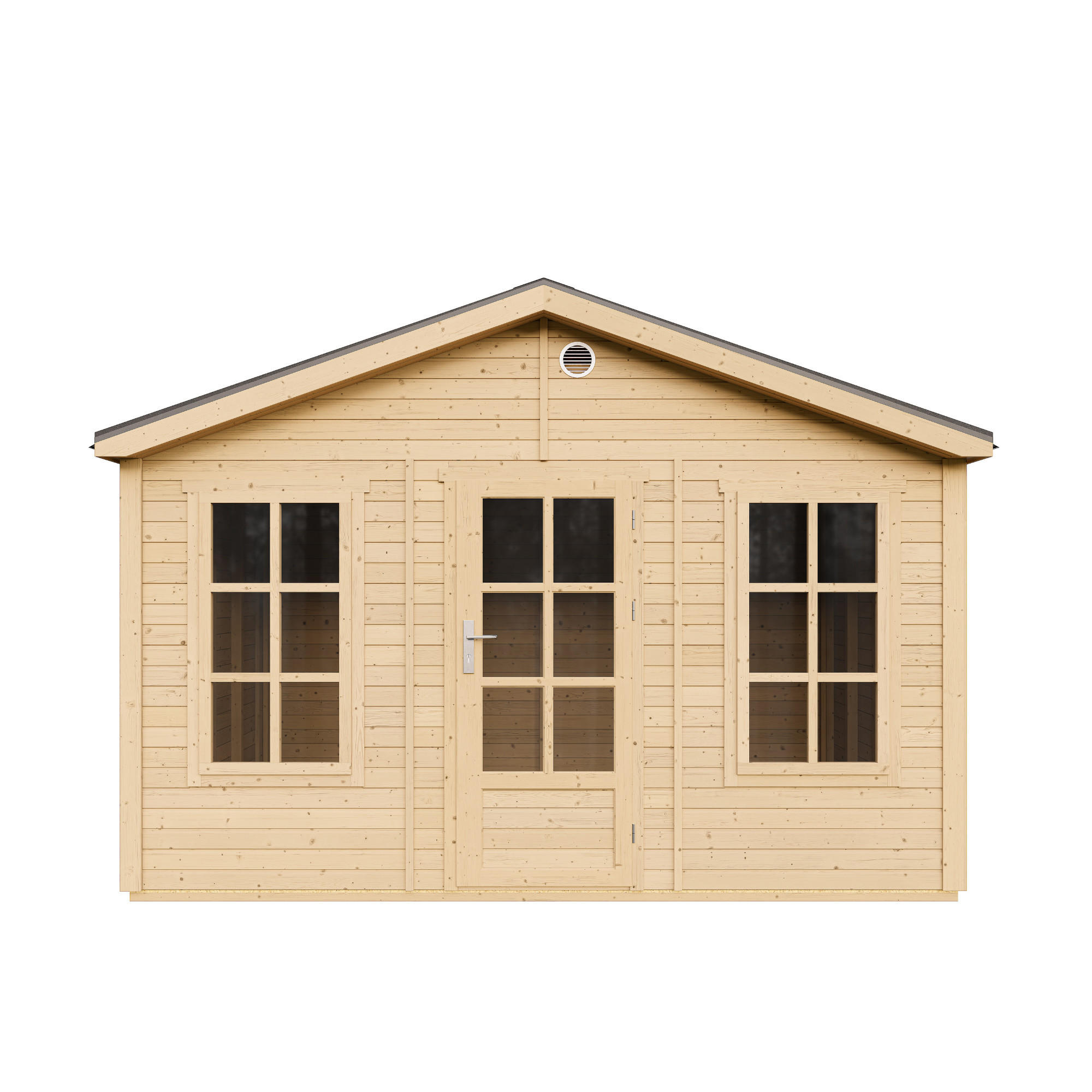 GARTENHAUS HOLZ M734 370 x 240 cm - Naturfarben, Holz (382/267/276cm) - Timbela