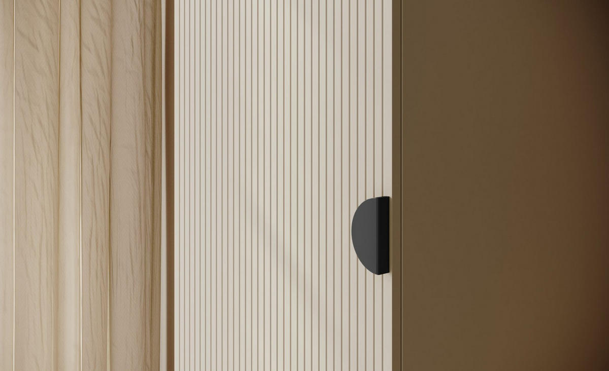 KLEIDERSCHRANK Moonir Greige 50 cm - Taupe/Goldfarben, Holzwerkstoff/Metall (50/200.5/57cm) - Selsey